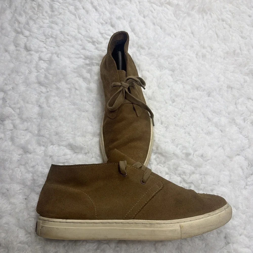 POLO RALPH LAUREN Suede Chukka Sneaker Boots Mens 12D Tan Khaki Beige Leather PR
